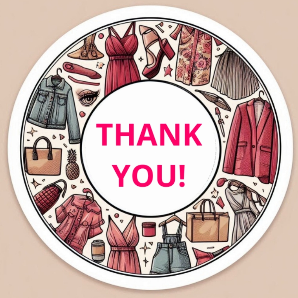 ♥️ 5x25 / 60 Thank Thank You Stickers